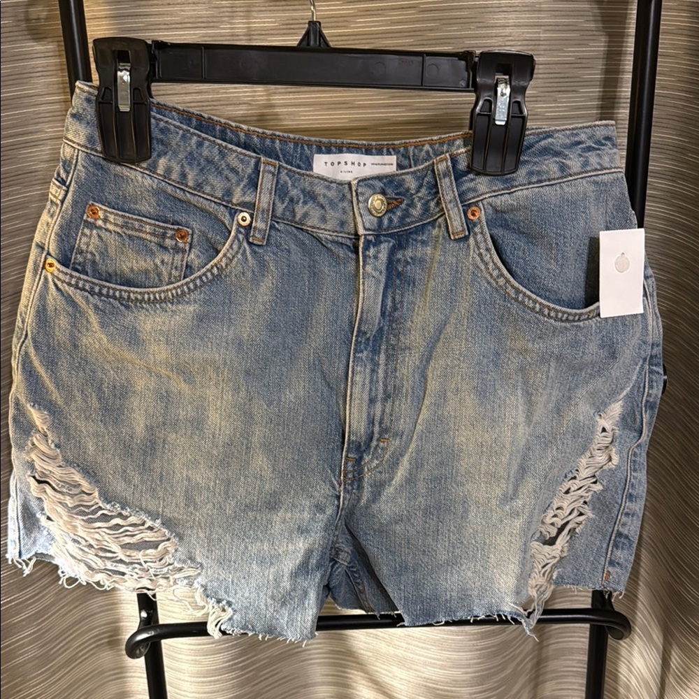 Topshop A-Line Blue Denim Women's Shorts
